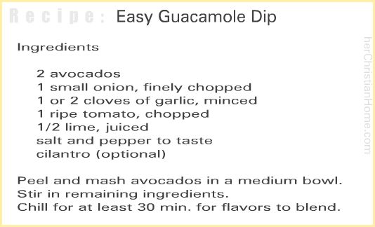 What is an easy guacamole dip recipe?