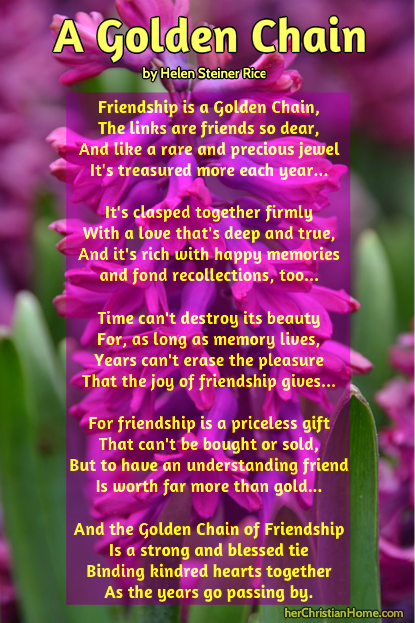 A Friendship Poem by Helen Steiner Rice