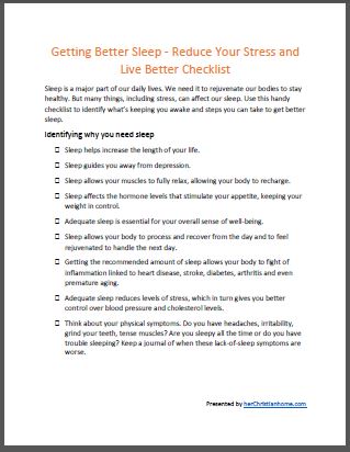 getting better sleep checklist - ecover