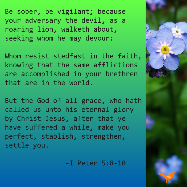 Be Sober be vigilant I Peter 5 10