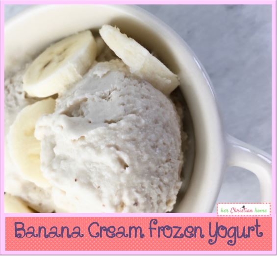 Banana Cream Frozen Yogurt Recipe #healthydesserts #bananadesserts