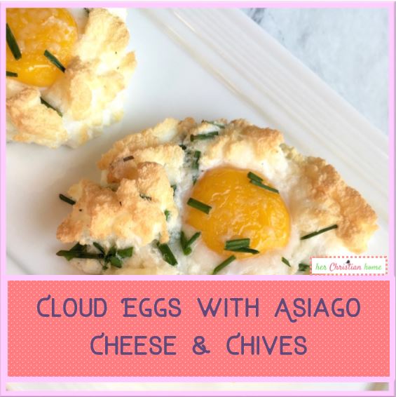 Cloud Eggs with Asiago Cheese n Chives Recipe #eggrecipes #cleaneatingrecipes