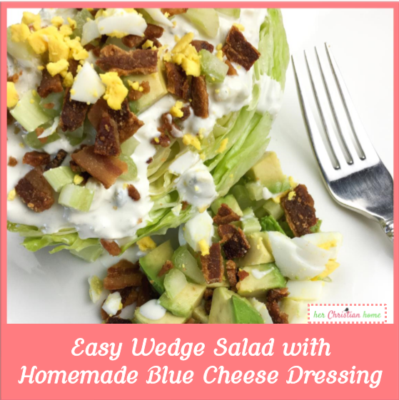 Easy Wedge Salad With Homemade Blue Cheese Dressing Recipe #wedgesalad #bluecheesedressing