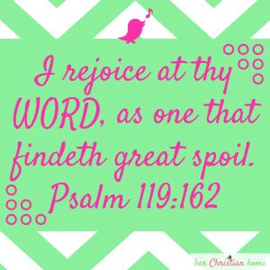 I will rejoice at thy word psalm 119 162