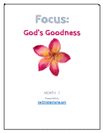 Monthly Bible Verses God's Goodness