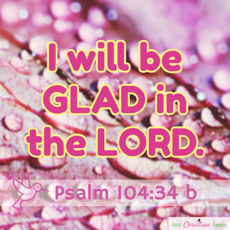 I will be glad in the Lord Psalm 104:34 b KJV