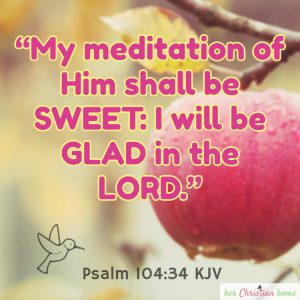My meditation of him shall be sweet Psalm 104:34 kjv