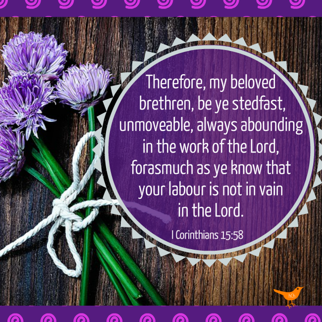 Be ye steadfast I Corinthians 15:58 KJV bible verse