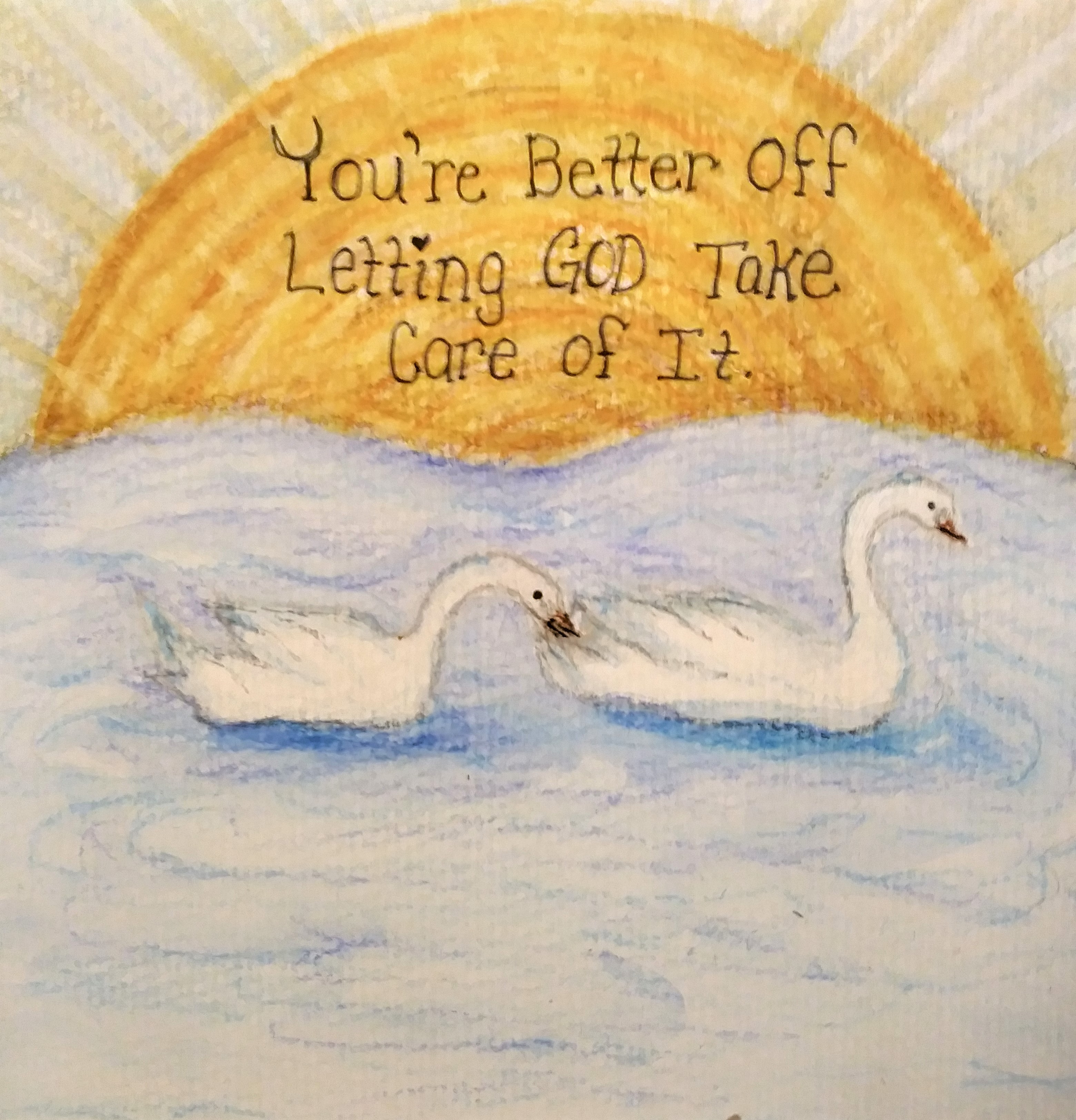 You're better off letting God take care of it. #watercolorart #swanart