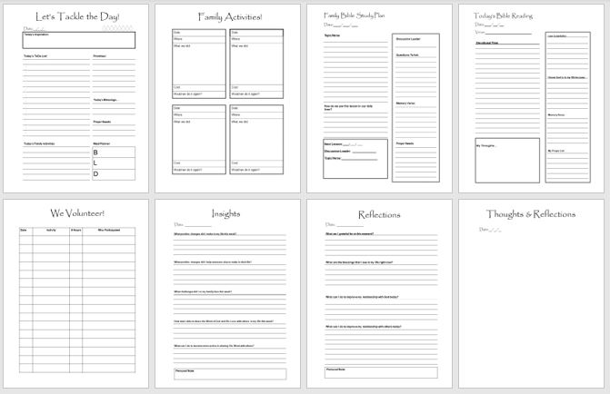 Printable Personal Bible Study Inserts: Minimal Christian Planner Inserts