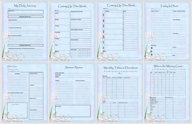 Daily Planner Printable With Bible Verses Floral Planner Daily Planner  Pages Christian Planner Digital Download 